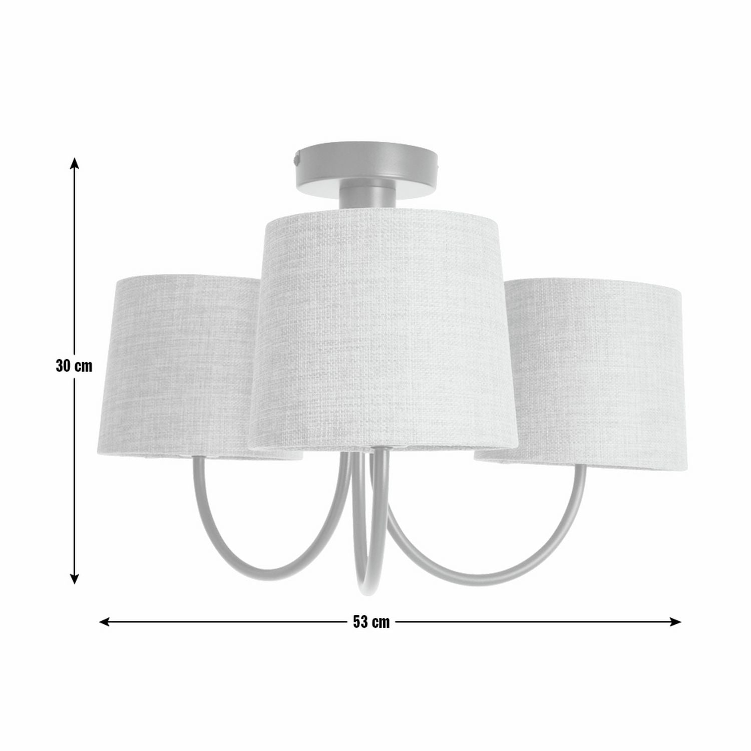 Argos Home 3-light flush ceiling light black grey, imported from the UK