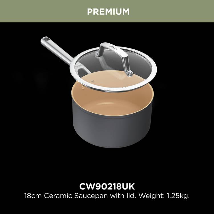 Ninja 3 piece ceramic aluminium saucepan set, imported from the UK