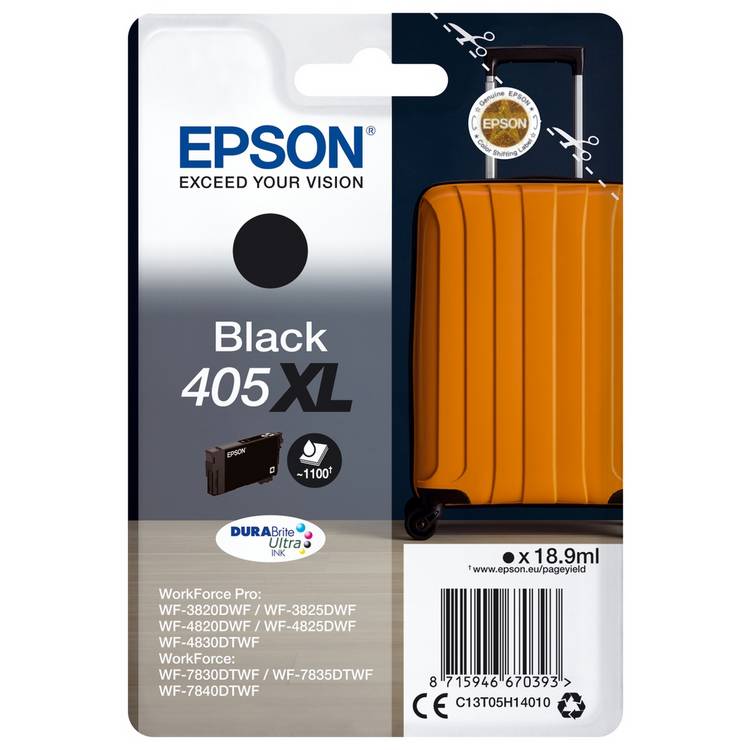 Epson 405XL black ink cartridge XL - British product