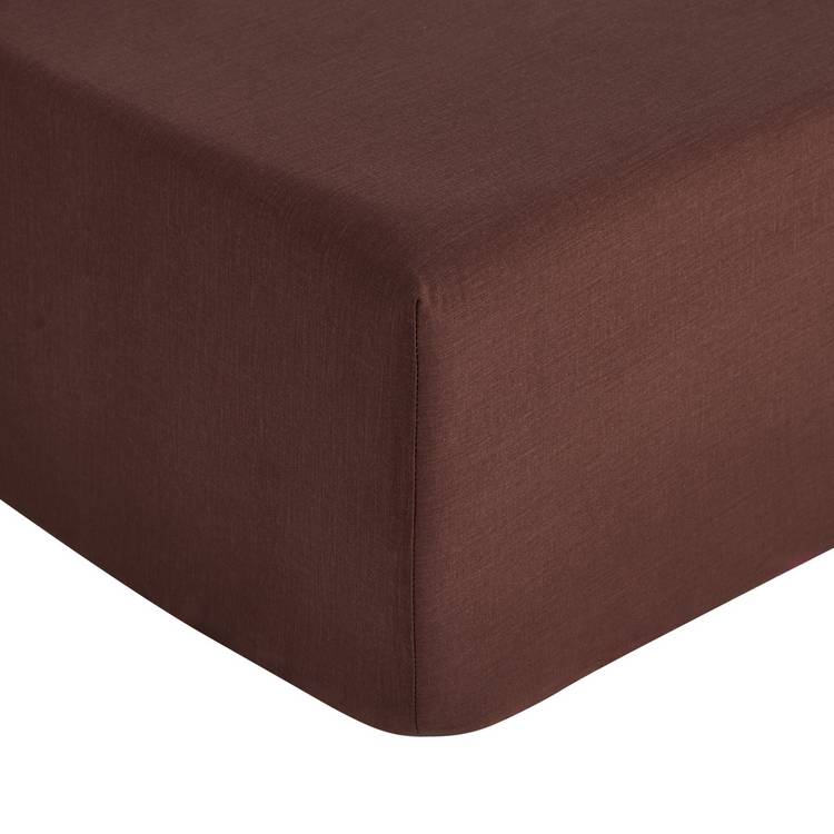 Habitat chocolate fitted sheet single (British brand)