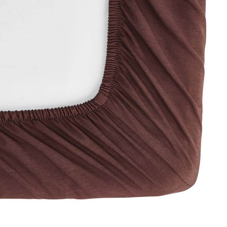 Habitat chocolate fitted sheet single (British brand)