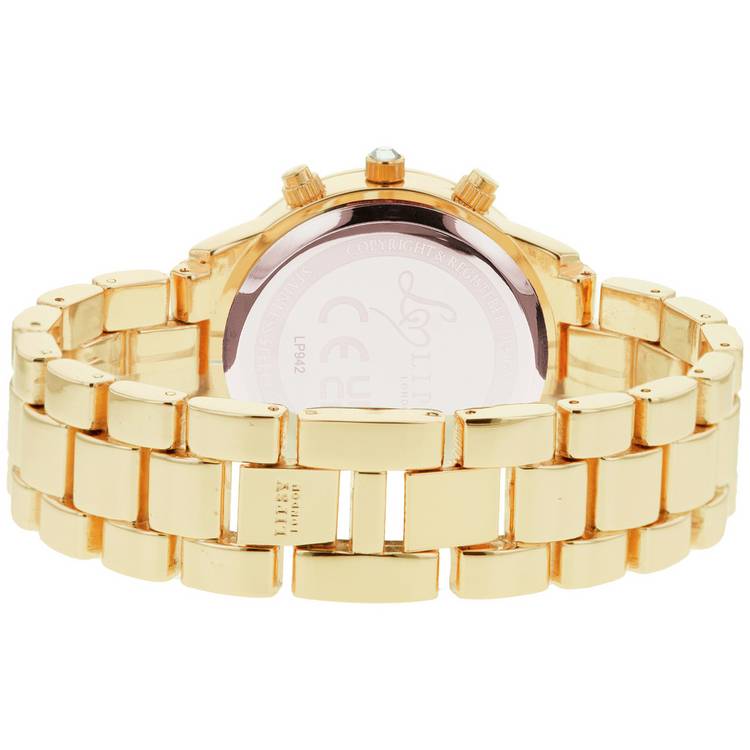 Lipsy gold coloured white dial bracelet watch, imported from the UK