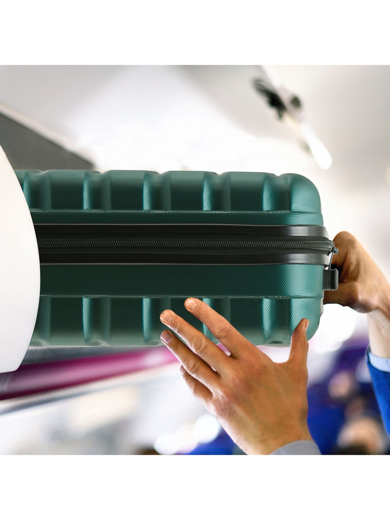 Flight Knight suitcase set forest green and black 2 piece, imported from the UK