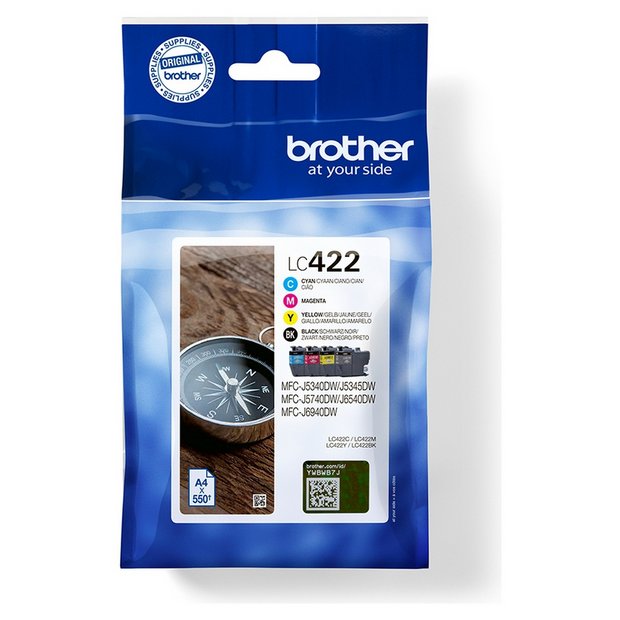 Brother LC422VAL black and colour ink multipack (British brand)
