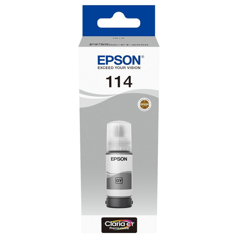 Epson 114 EcoTank grey ink bottle refill (British brand)