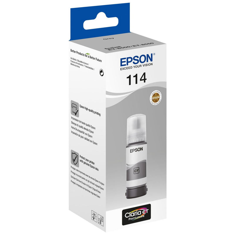 Epson 114 EcoTank grey ink bottle refill (British brand)