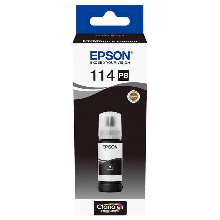 Epson 114 EcoTank Photo Black ink bottle, British product