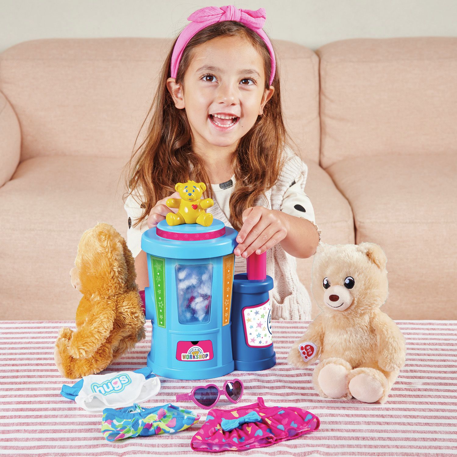 Build-A-Bear stuffing station play set with two bears (British brand)