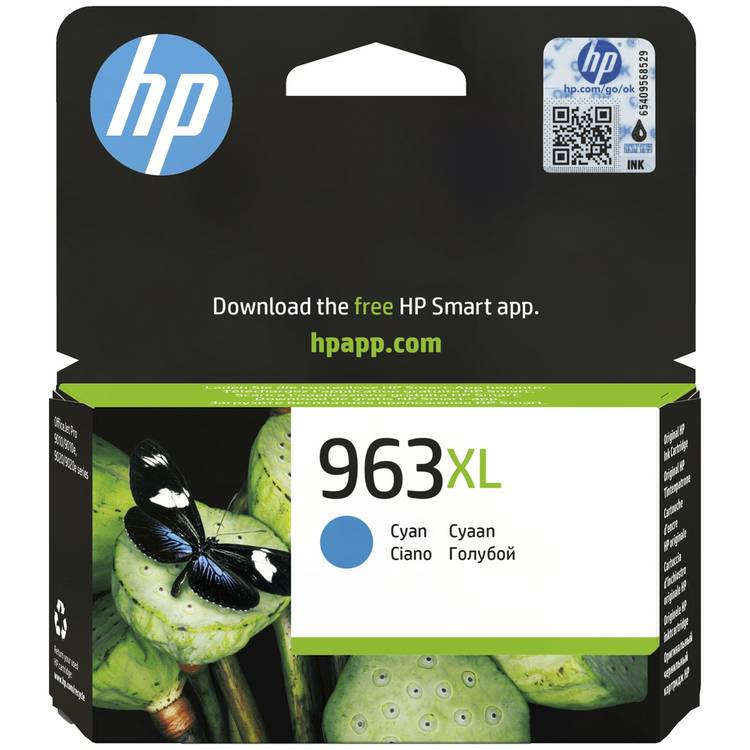 HP 963 XL high yield cyan ink cartridge (British brand)