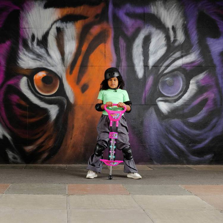 Xootz Pink Leopard LED pogo stick - British product