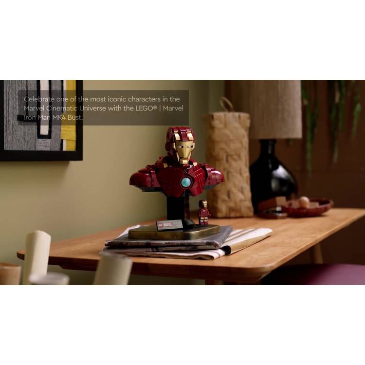 LEGO Iron Man MK4 Bust collectible model, imported from the UK