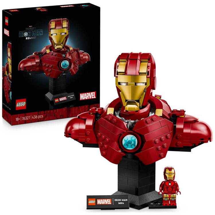 LEGO Iron Man MK4 Bust collectible model, imported from the UK