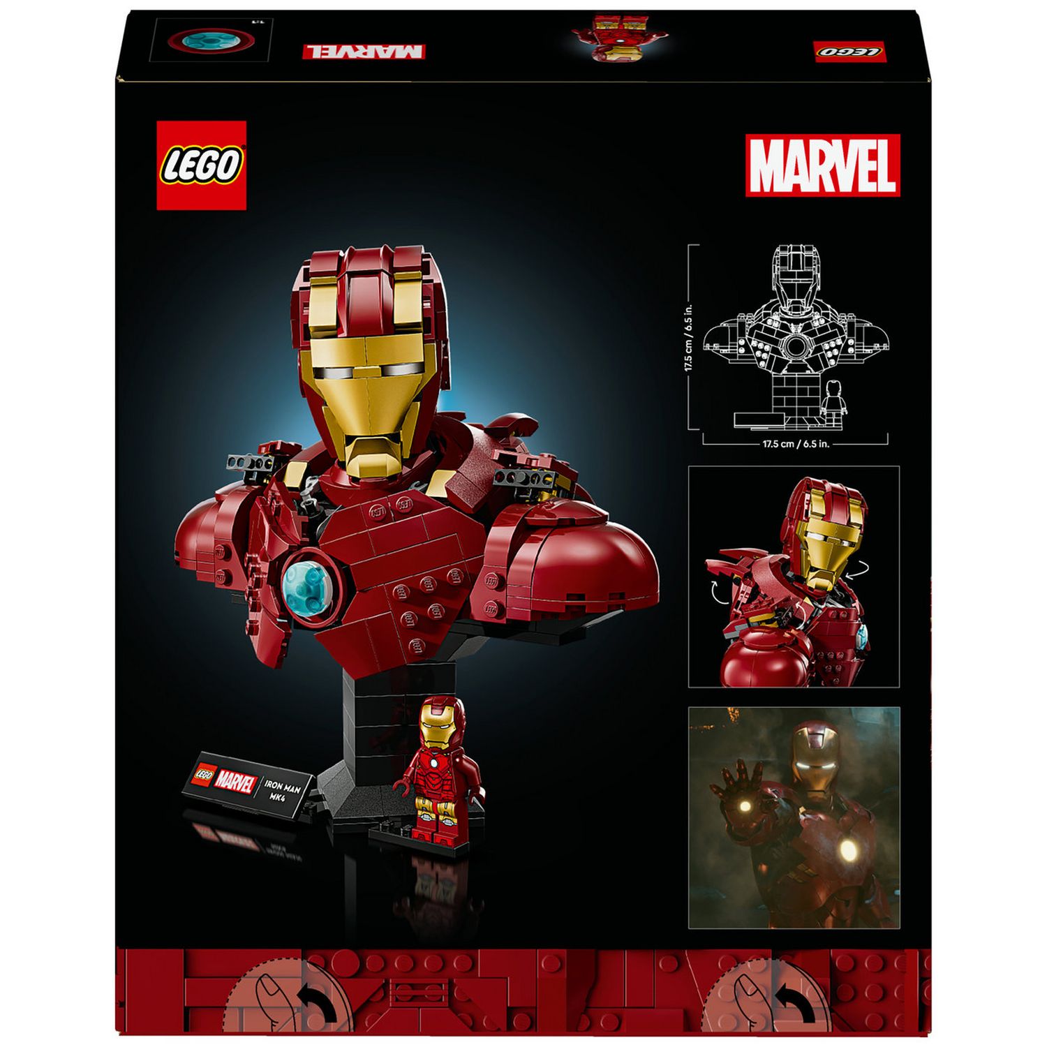 LEGO Iron Man MK4 Bust collectible model, imported from the UK