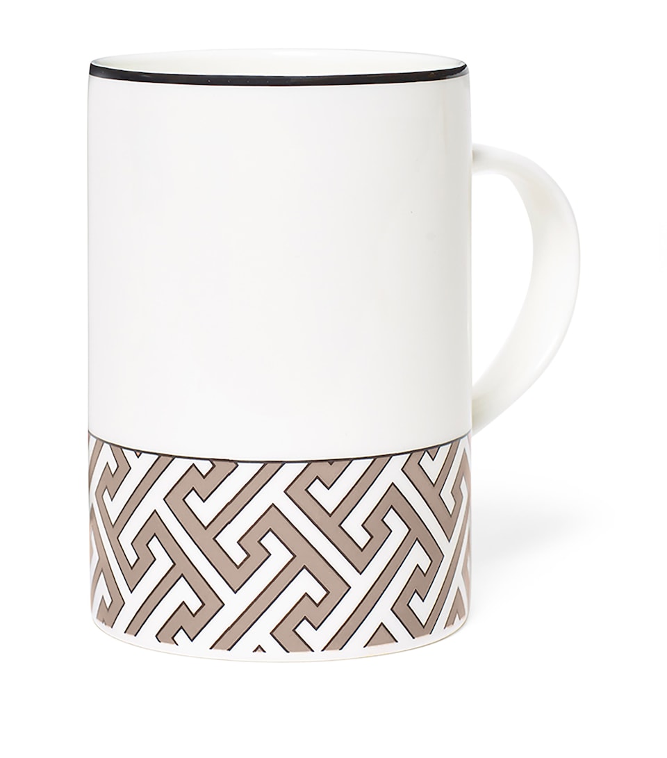 Fine Bone China Mug with Pastel Geometric Print