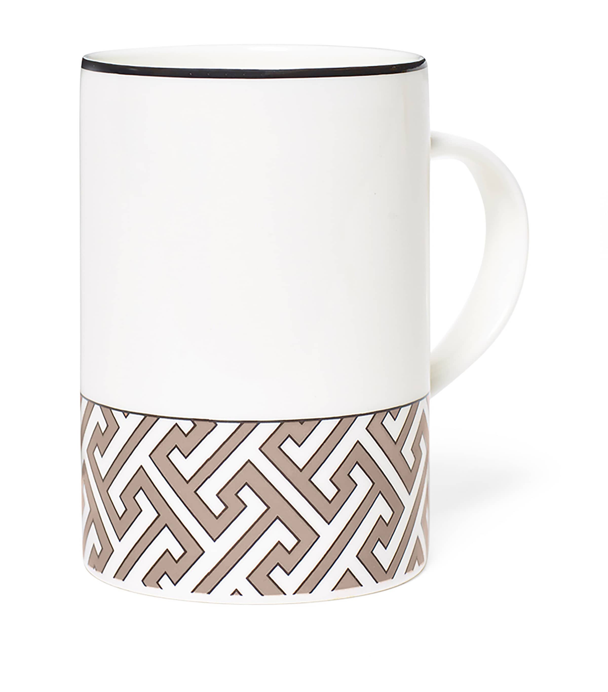O.W. London geometric maze pattern mug, imported from the UK