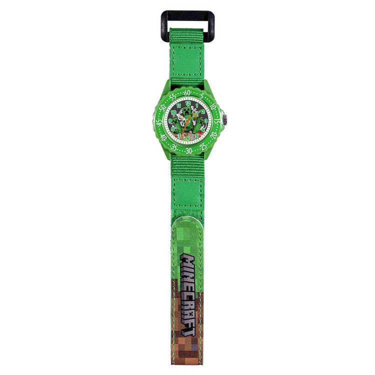 Minecraft kids watch green Creeper time teacher 35mm, UK version