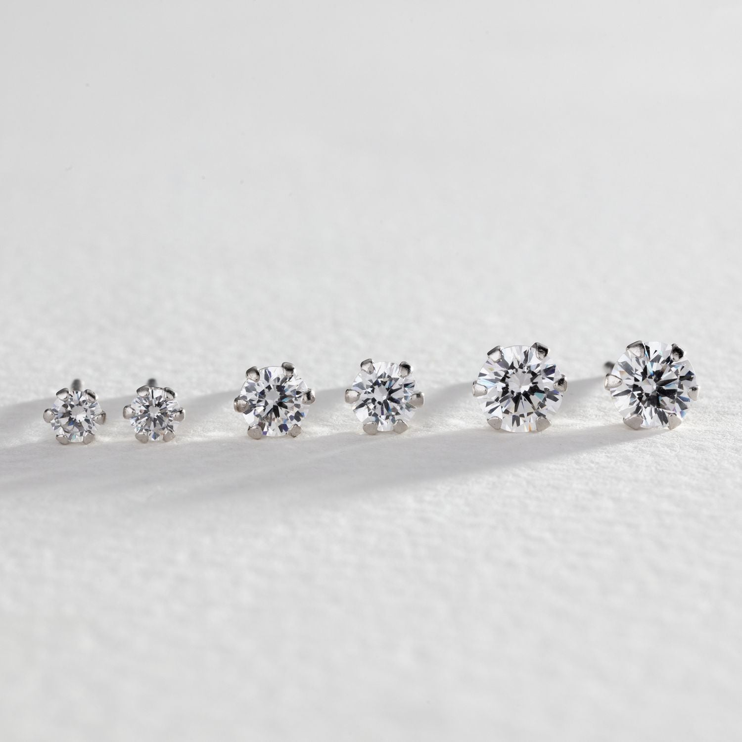 Revere sterling silver CZ stud earrings set - British product