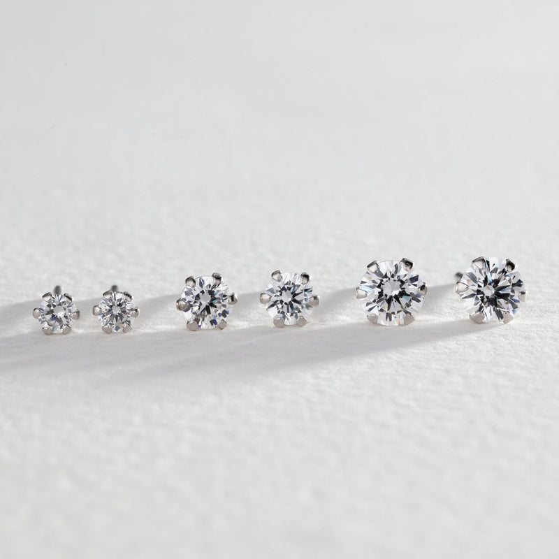 Revere sterling silver CZ stud earrings set - British product