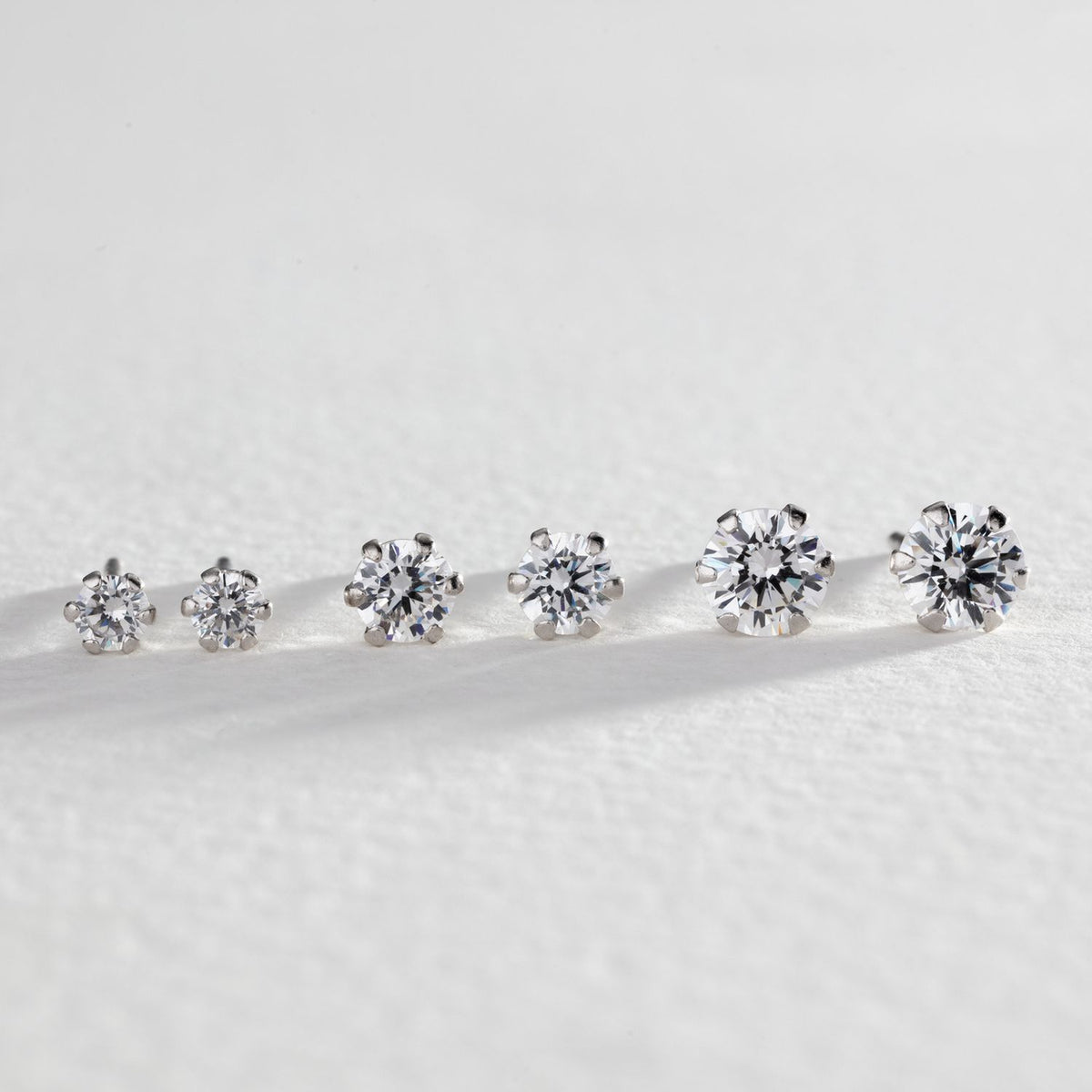 Revere sterling silver CZ stud earrings set - British product