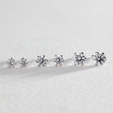 Revere sterling silver CZ stud earrings set - British product