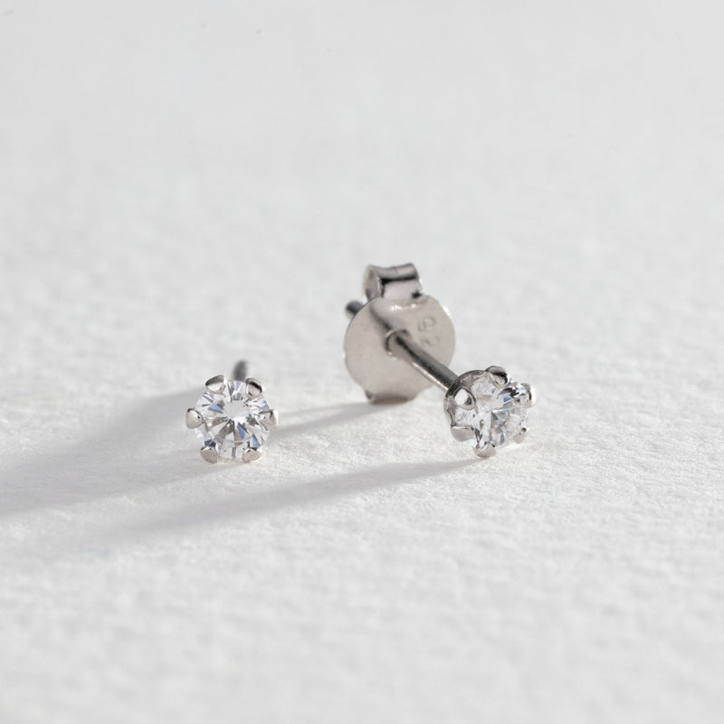 Revere sterling silver CZ stud earrings set - British product
