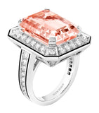 Boucheron Vendôme Liseré ring white gold diamond morganite, imported from the UK