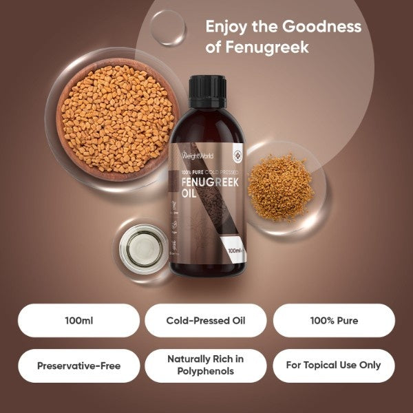 WeightWorld fenugreek oil 100ml cold pressed, UK version