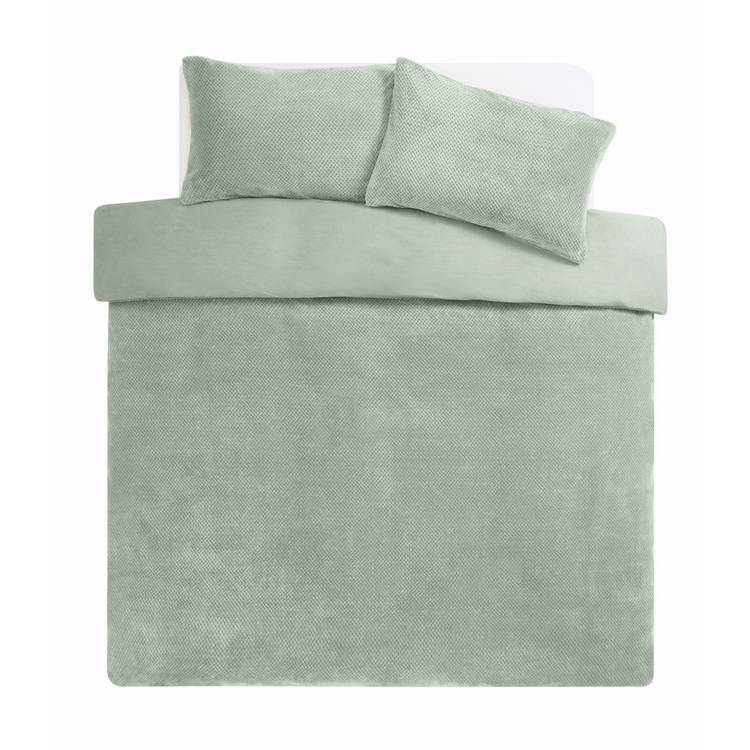 Argos Home green bubble fleece bedding set single, UK version