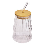 Argos Home glass coffee cup bamboo lid straw 516ml - British product