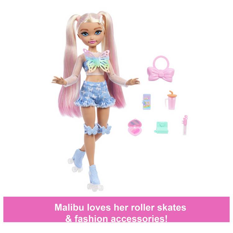 Barbie Dream Besties Malibu roller skating doll 32cm (British brand)