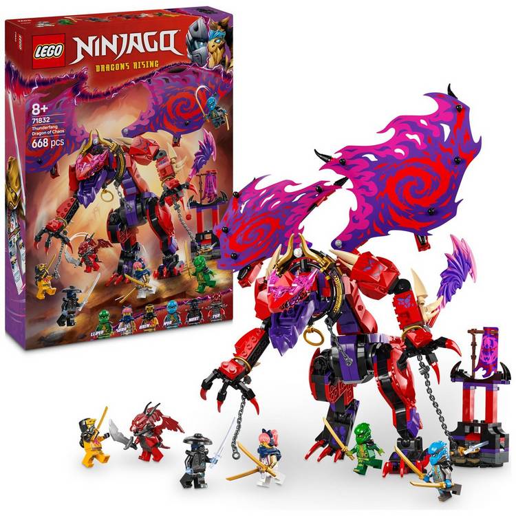 LEGO NINJAGO Thunderfang Dragon of Chaos building set, UK version