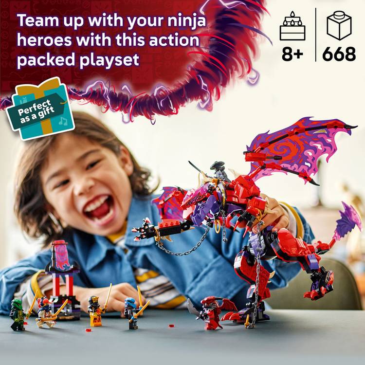 LEGO NINJAGO Thunderfang Dragon of Chaos building set, UK version