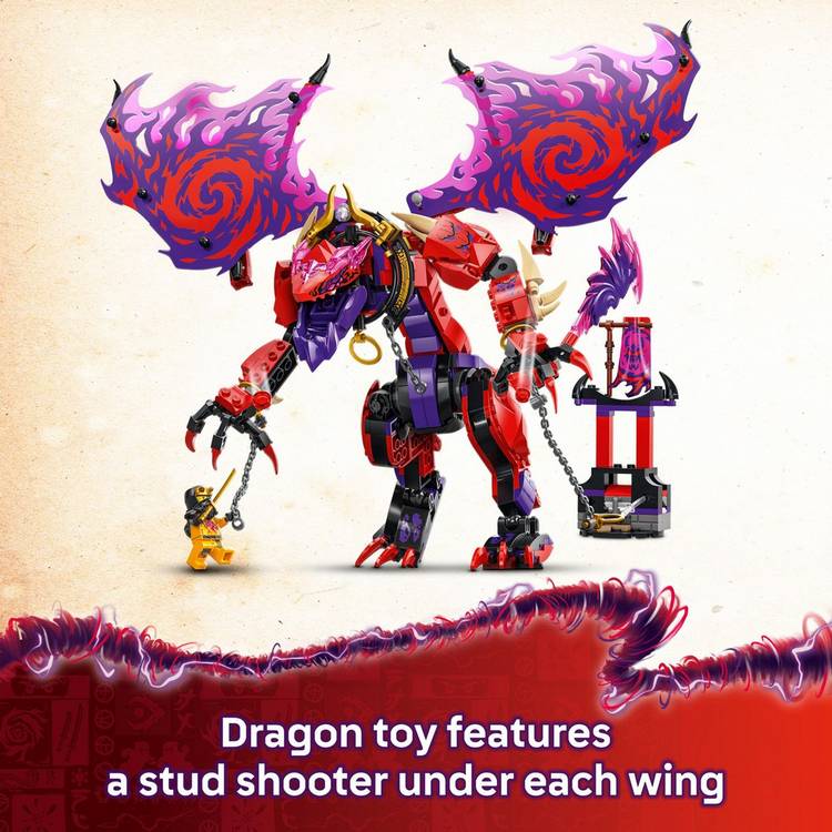 LEGO NINJAGO Thunderfang Dragon of Chaos building set, UK version