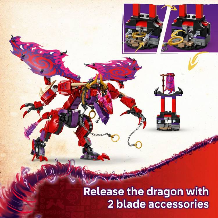 LEGO NINJAGO Thunderfang Dragon of Chaos building set, UK version