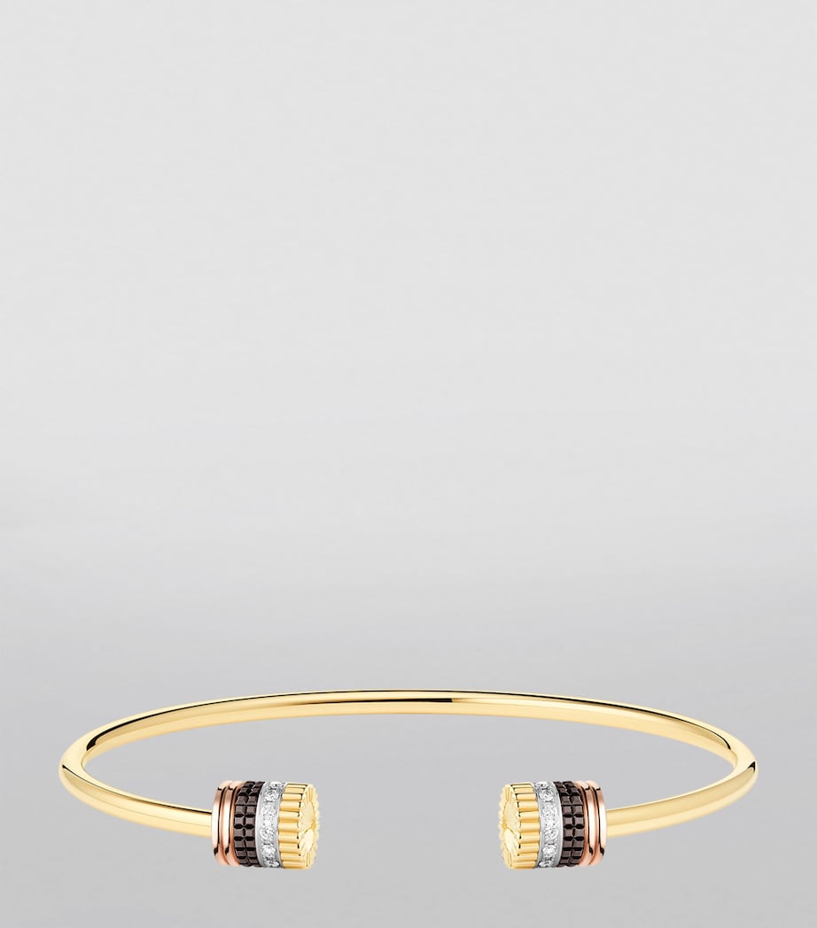 Boucheron Quatre mixed gold and diamond bracelet 8mm, imported from the UK
