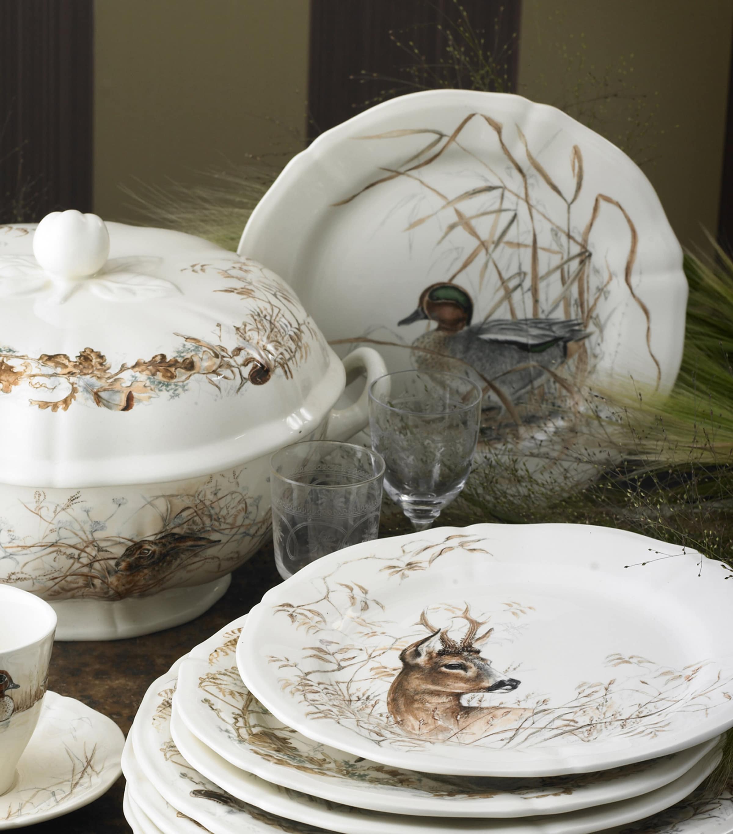 Assorted Wildlife Dessert Plate Set, 6 Pieces, 23cm Diameter