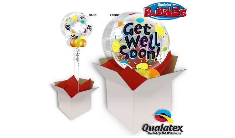 Get Well Soon Sunny 22 Inch Bubble Balloon In A Box