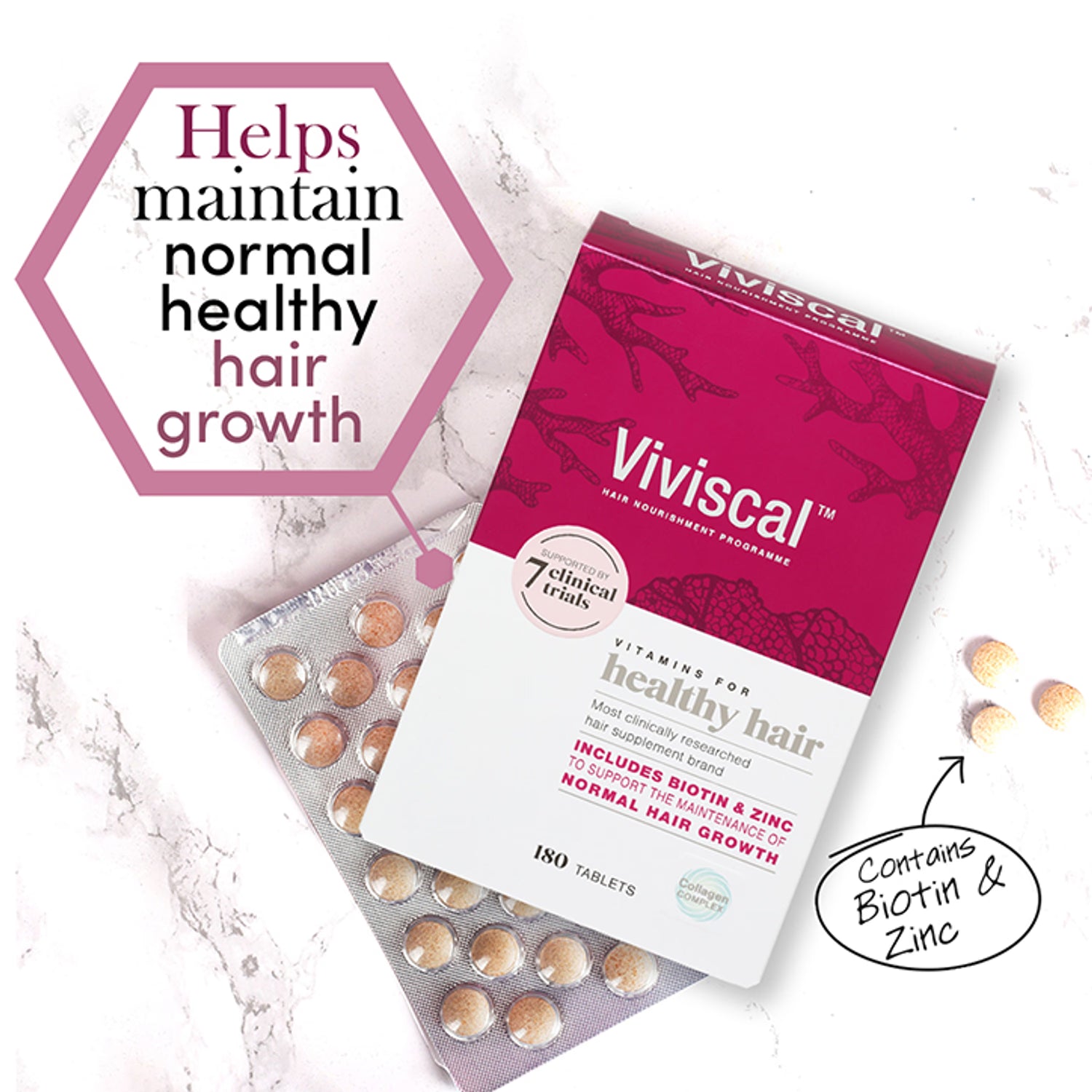 Viviscal Healthy Hair Vitamins 180 Tablets (British brand)