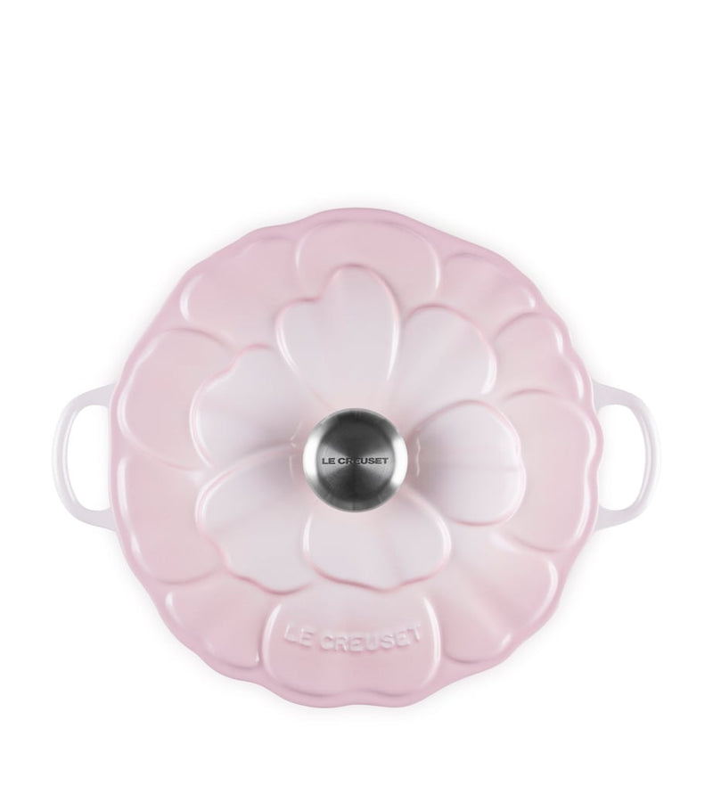 Le Creuset cast iron petal shallow casserole dish 26cm, imported from the UK
