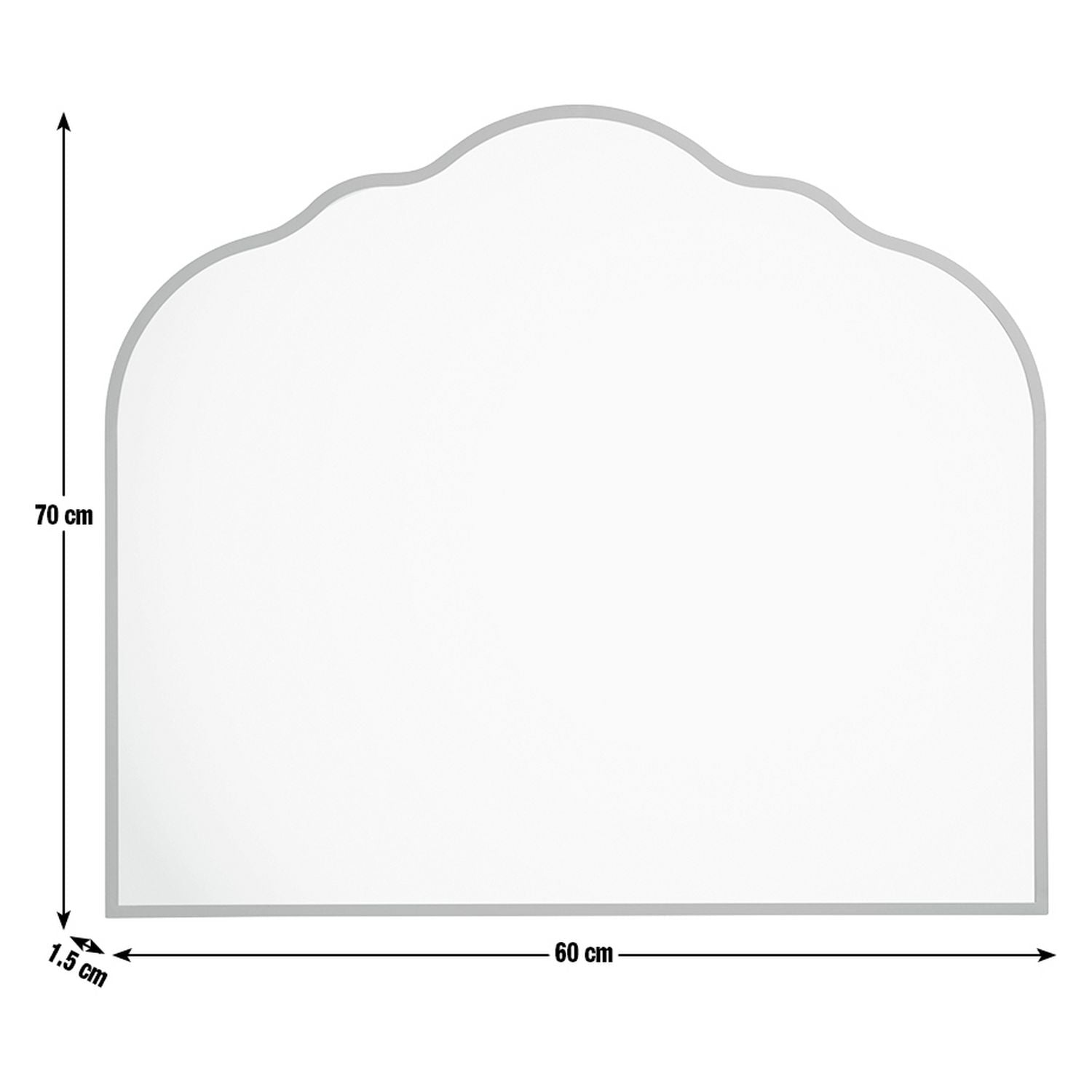 Argos Home gold overmantle curved mirror 70x60cm, imported from the UK
