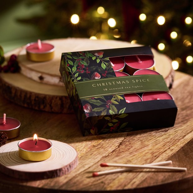 Argos Home Christmas Spice tealights pack of 18 - British product