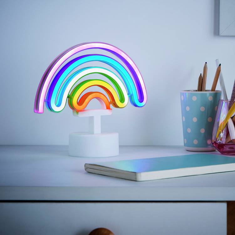 Glow Neon Effect Rainbow LED table lamp - British product