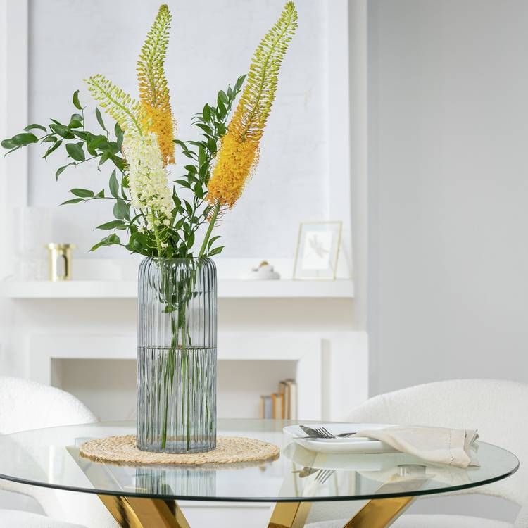 Habitat tall ribbed glass vase 35cm, imported from the UK