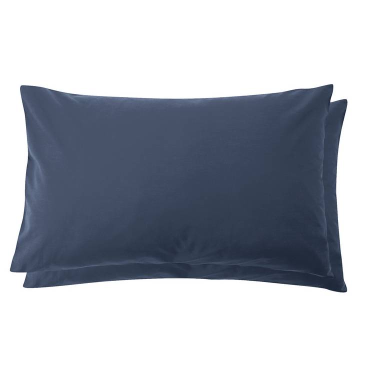 Habitat Morris cotton pillowcase pair indigo (British brand)