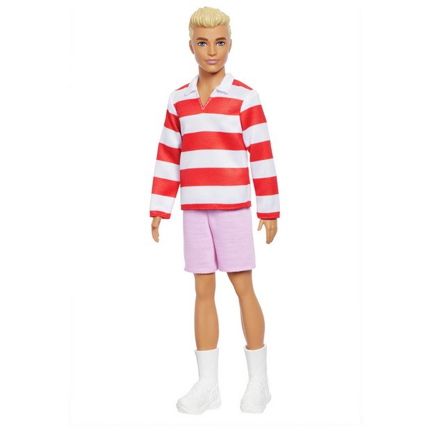 Barbie Ken doll red striped top pink shorts, UK version