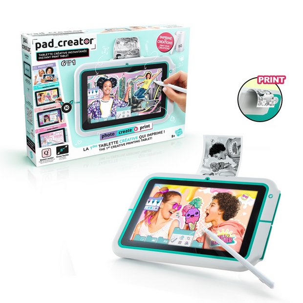 Pad Creator Instant Print Tablet with stylus pen and paper rolls - British product