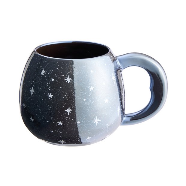 Argos Home moon and stars metallic mug 405ml, UK version