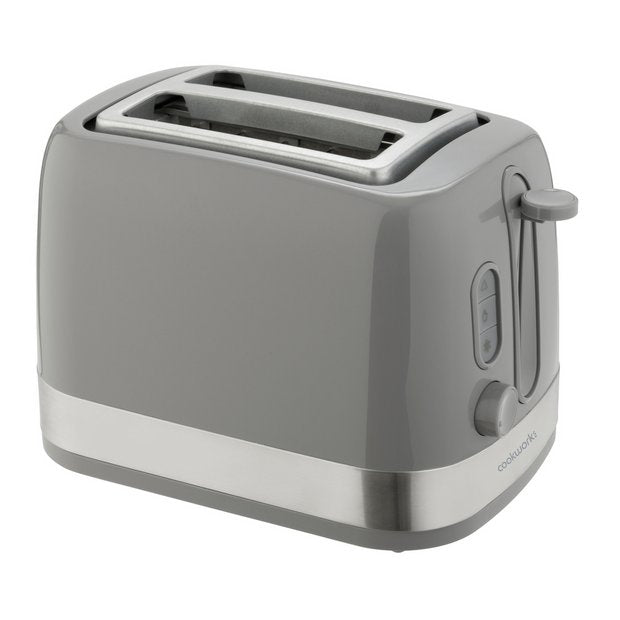 Cookworks grey plastic 2 slice toaster (British brand)