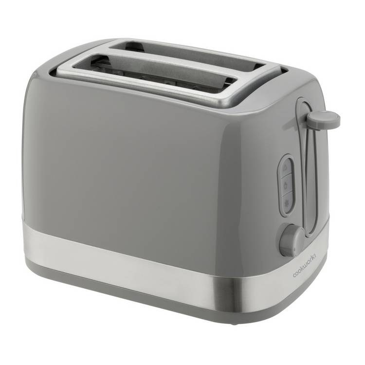 Cookworks grey plastic 2 slice toaster (British brand)