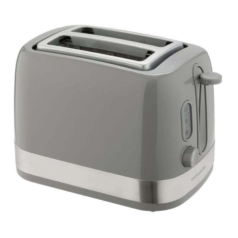 Cookworks grey plastic 2 slice toaster (British brand)